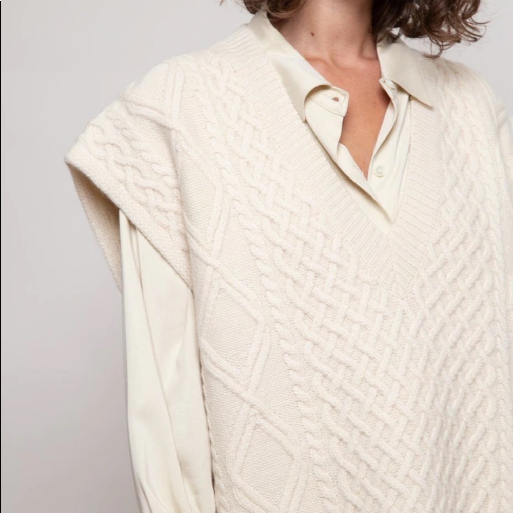 Frankie Shop oversized cable knit vest